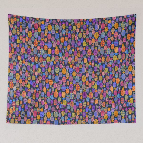 Item preview, Cobalt-Ochre pineapples designed and sold by ninoladesign.