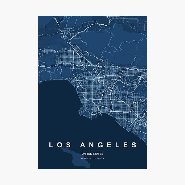Item preview, Los Angeles Blueprint Map designed and sold by cosmoroutine.