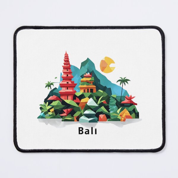 Item preview, Bali Indonesia Travel Poster - Abstract Tropical Island Temple Art designed and sold by OzzFrequency.