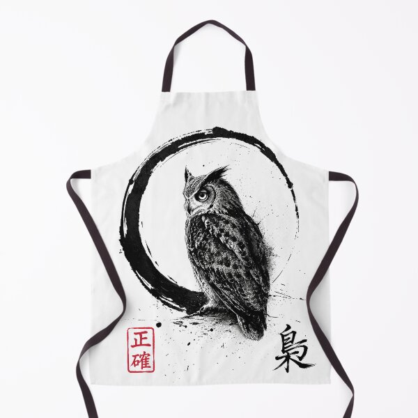 Item preview, Enso circle Japanese style owl designed and sold by ColorOfBirds.