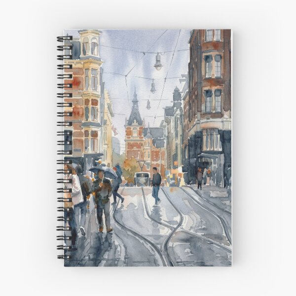 Item preview, Amsterdam Rainy Day Tram Watercolor designed and sold by caracatita75.