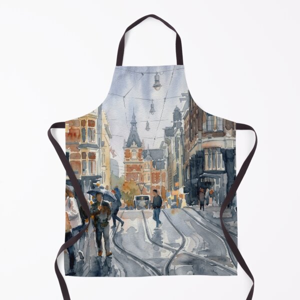Item preview, Amsterdam Rainy Day Tram Watercolor designed and sold by caracatita75.