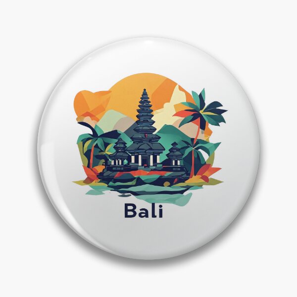 Item preview, Bali Indonesia Travel Poster - Abstract Tropical Island Temple Art designed and sold by OzzFrequency.
