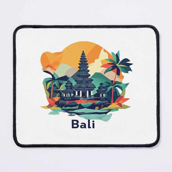 Item preview, Bali Indonesia Travel Poster - Abstract Tropical Island Temple Art designed and sold by OzzFrequency.
