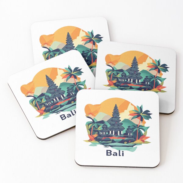 Item preview, Bali Indonesia Travel Poster - Abstract Tropical Island Temple Art designed and sold by OzzFrequency.