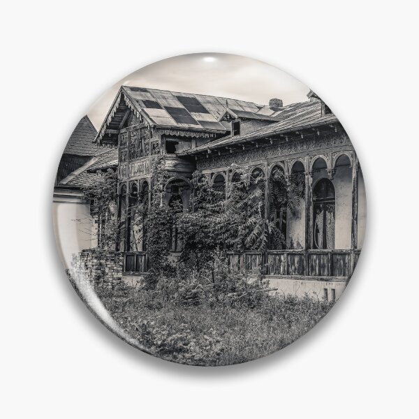 Item preview, Abandoned Wooden Veranda Villa in Targoviste — Black and White Print designed and sold by Rabee Khalil Photography.