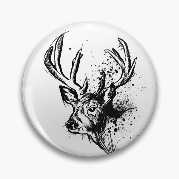Item preview, Majestic Deer Ink Splatter Sketch designed and sold by Inkversed.