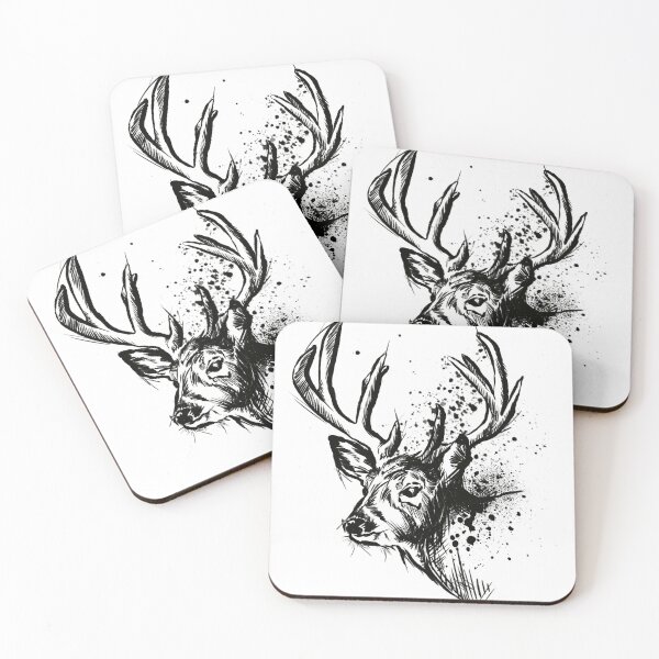 Item preview, Majestic Deer Ink Splatter Sketch designed and sold by Inkversed.