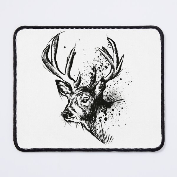 Item preview, Majestic Deer Ink Splatter Sketch designed and sold by Inkversed.