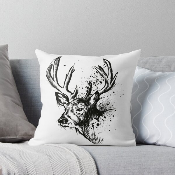 Item preview, Majestic Deer Ink Splatter Sketch designed and sold by Inkversed.