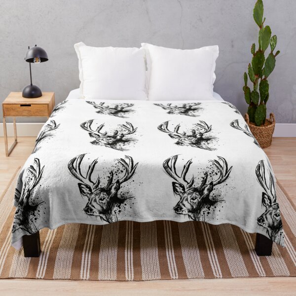 Item preview, Majestic Deer Ink Splatter Sketch designed and sold by Inkversed.