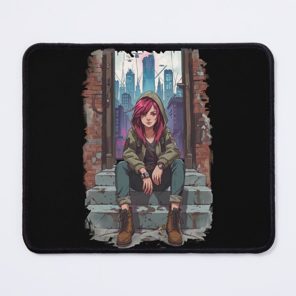 Item preview, Cyberpunk Street Girl Neo Tokyo Neon Painterly Manga Art designed and sold by The Fine Print by BassAddict.