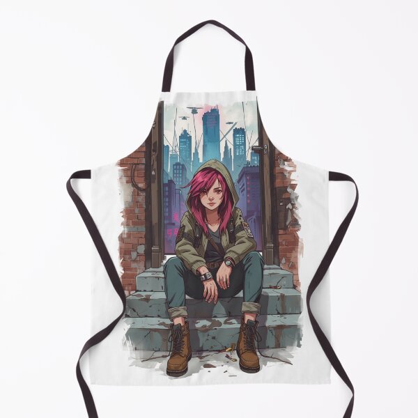 Item preview, Cyberpunk Street Girl Neo Tokyo Neon Painterly Manga Art designed and sold by The Fine Print by BassAddict.