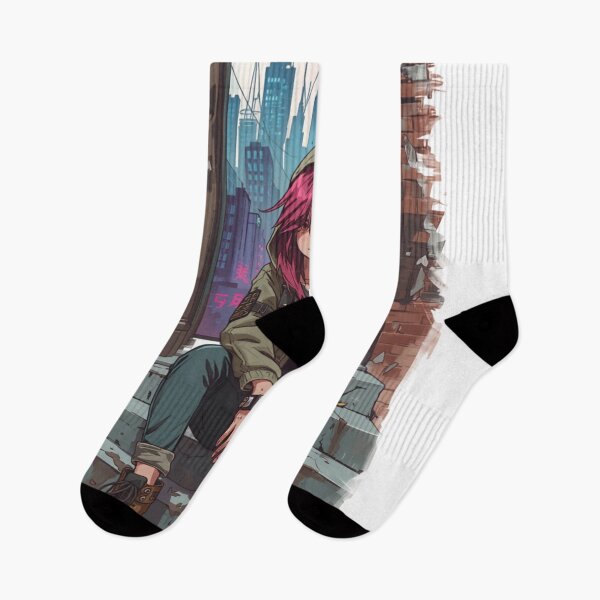 Item preview, Cyberpunk Street Girl Neo Tokyo Neon Painterly Manga Art designed and sold by The Fine Print by BassAddict.