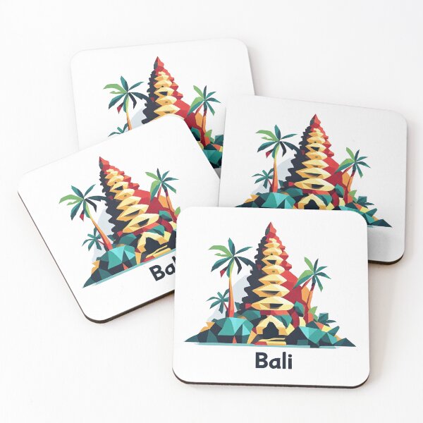 Item preview, Bali Indonesia Travel Poster - Abstract Tropical Island Temple Art designed and sold by OzzFrequency.