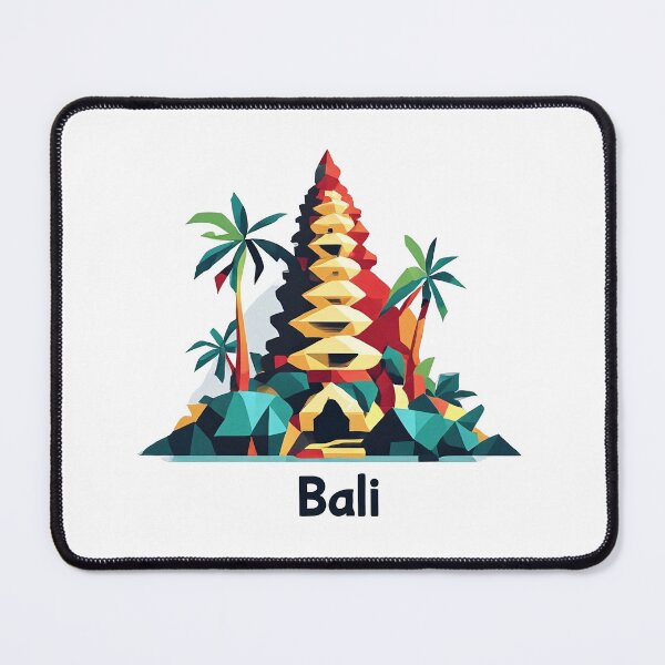 Item preview, Bali Indonesia Travel Poster - Abstract Tropical Island Temple Art designed and sold by OzzFrequency.