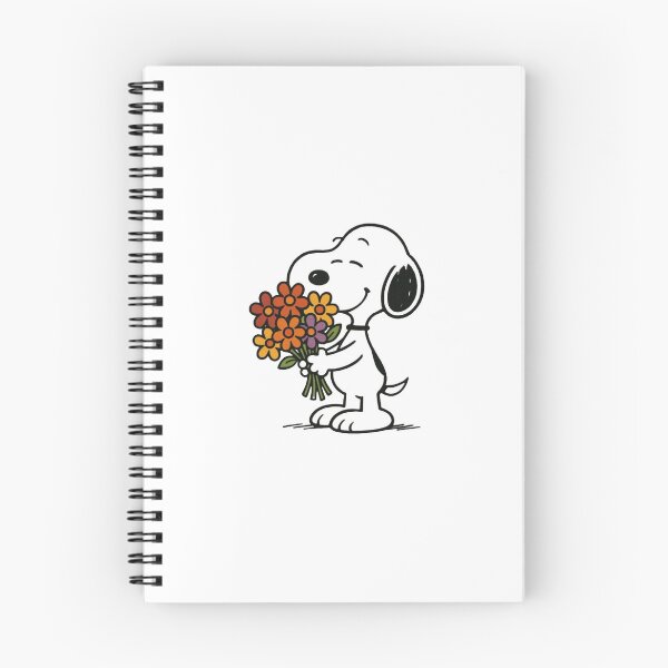 Item preview, snoopy with a bouquet  designed and sold by thestickyclub.