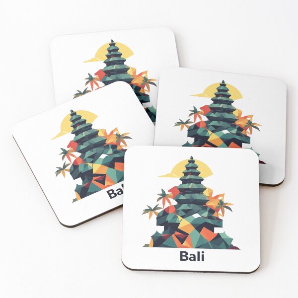 Item preview, Bali Indonesia Travel Poster - Abstract Tropical Island Temple Art designed and sold by OzzFrequency.