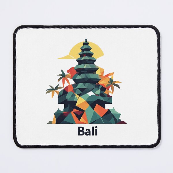 Item preview, Bali Indonesia Travel Poster - Abstract Tropical Island Temple Art designed and sold by OzzFrequency.