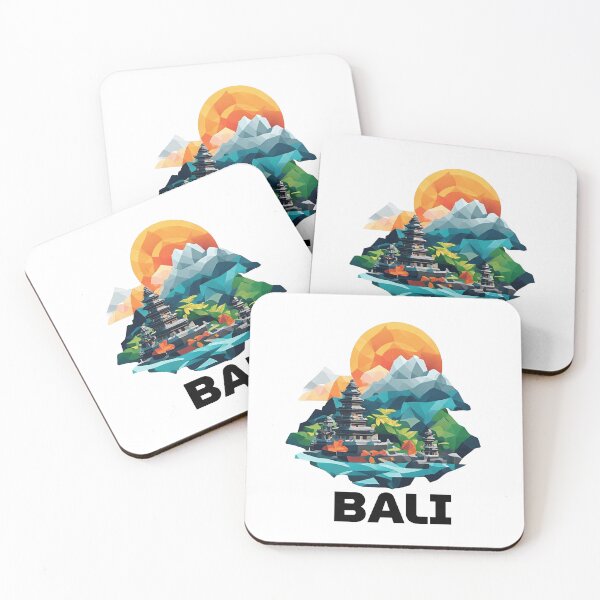 Item preview, Copy of Bali Indonesia Travel Poster - Abstract Tropical Island Temple Art designed and sold by OzzFrequency.