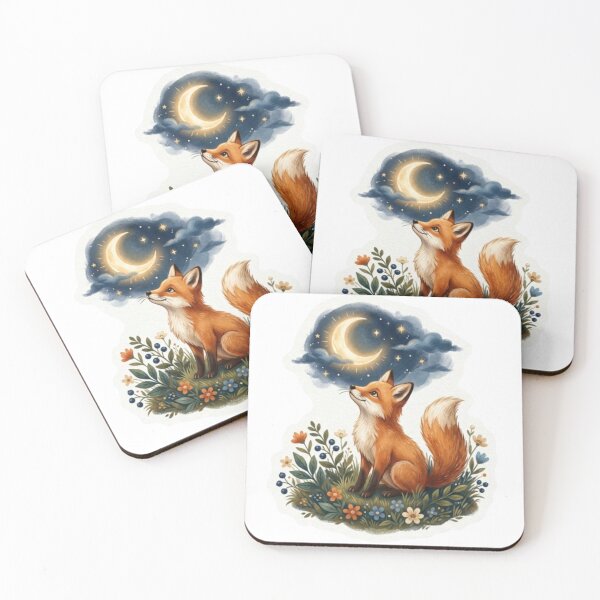 Item preview, Little Fox Gazing at the Moon designed and sold by Snurly.