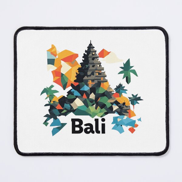 Item preview, Bali Indonesia Travel Poster - Abstract Tropical Island Temple Art designed and sold by OzzFrequency.