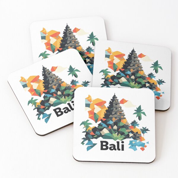Item preview, Bali Indonesia Travel Poster - Abstract Tropical Island Temple Art designed and sold by OzzFrequency.