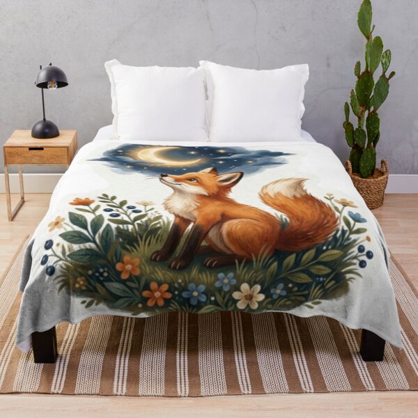 Item preview, Little Fox Gazing at the Moon designed and sold by Snurly.