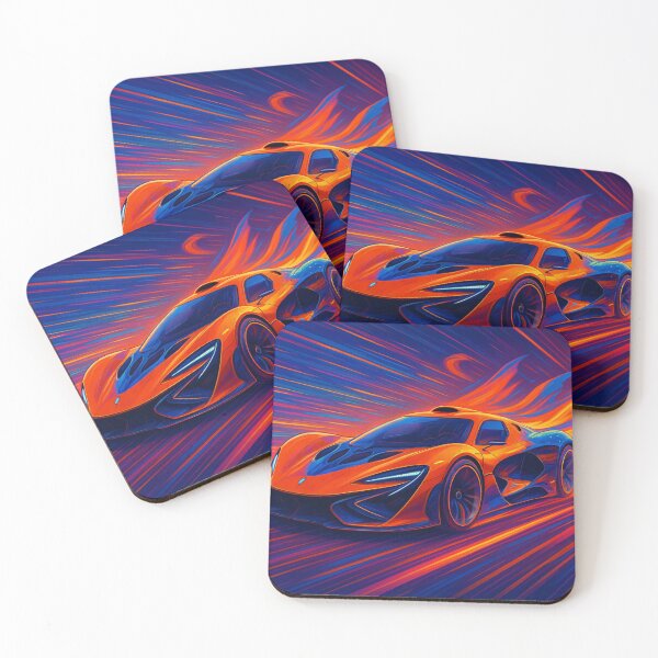 Item preview, Orange Hypercar Vortex - Abstract Neon Speed Art designed and sold by Nexus Space.