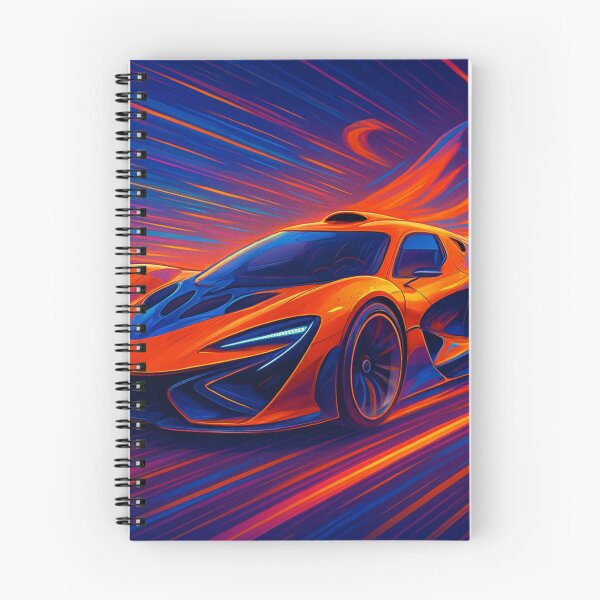 Item preview, Orange Hypercar Vortex - Abstract Neon Speed Art designed and sold by Nexus Space.