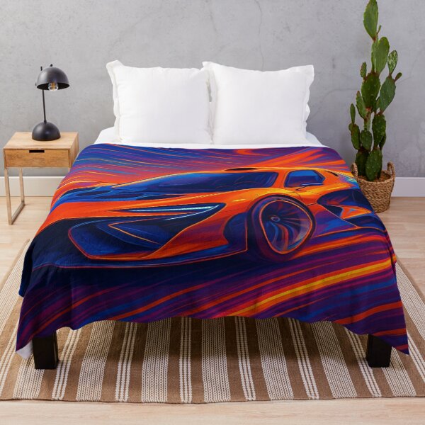 Item preview, Orange Hypercar Vortex - Abstract Neon Speed Art designed and sold by Nexus Space.