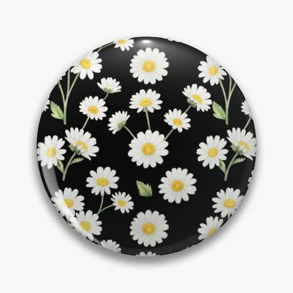 Item preview, Watercolor Daisy Seamless Pattern on Black | Botanical Floral Design designed and sold by Joyfulfabric.