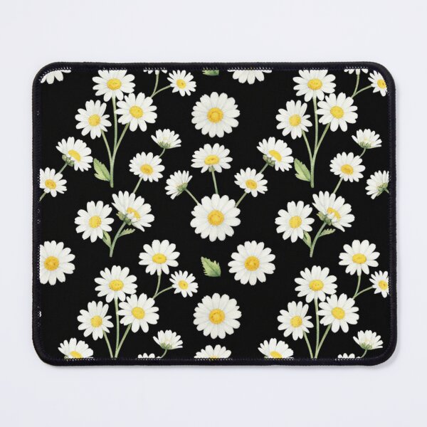 Item preview, Watercolor Daisy Seamless Pattern on Black | Botanical Floral Design designed and sold by Joyfulfabric.