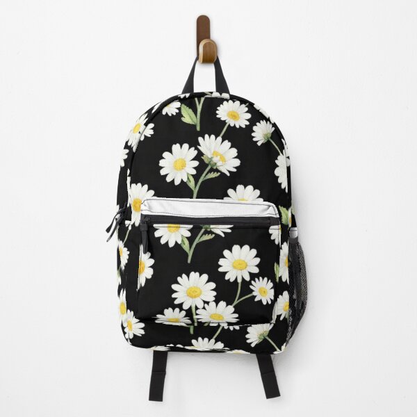 Item preview, Watercolor Daisy Seamless Pattern on Black | Botanical Floral Design designed and sold by Joyfulfabric.