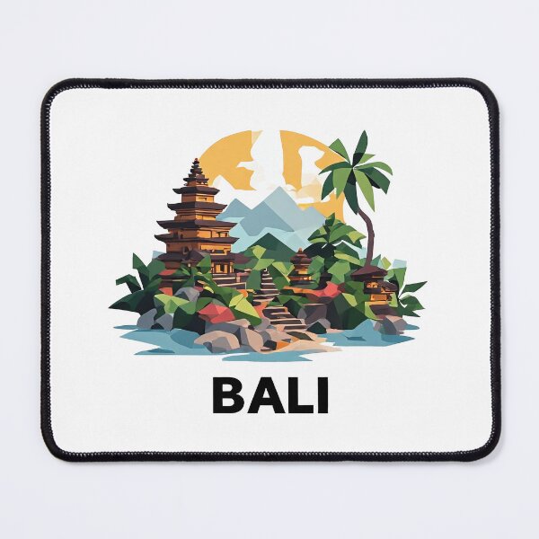 Item preview, Bali Indonesia Travel Poster - Abstract Tropical Island Temple Art designed and sold by OzzFrequency.