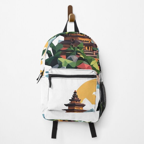 Item preview, Bali Indonesia Travel Poster - Abstract Tropical Island Temple Art designed and sold by OzzFrequency.
