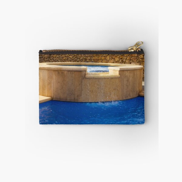 Item preview, Backyard Luxury Spa Pool With Stone Hot Tub Jacuzzi Overflow Waterfall and Blue Swimming Pool designed and sold by Nmallia.