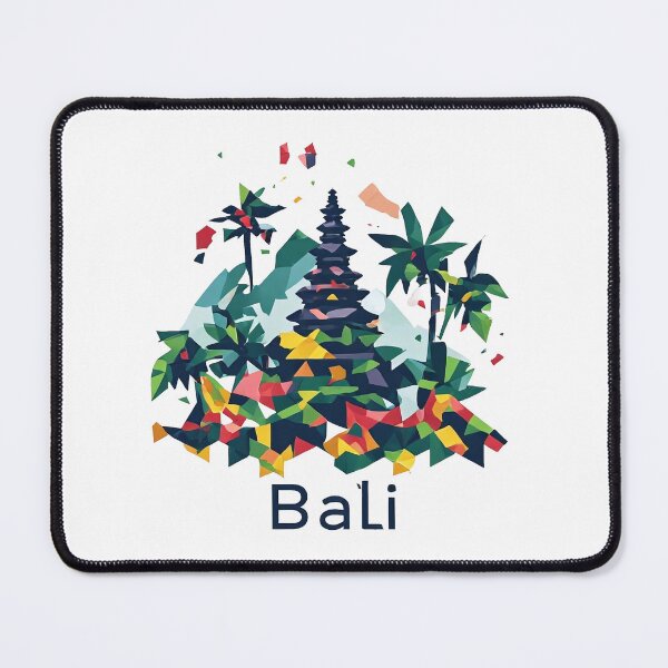 Item preview, Bali Indonesia Travel Poster - Abstract Tropical Island Temple Art designed and sold by OzzFrequency.