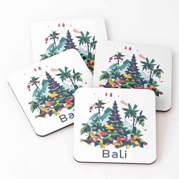 Item preview, Bali Indonesia Travel Poster - Abstract Tropical Island Temple Art designed and sold by OzzFrequency.