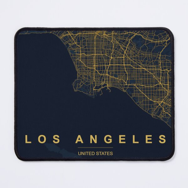 Item preview, Los Angeles Map Black and Gold designed and sold by cosmoroutine.