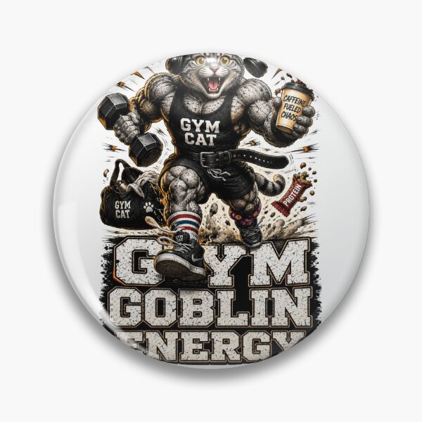 Item preview, Funny Gym Goblin Energy Muscular Cat Lifting Vintage Fitness designed and sold by Digistore1221.
