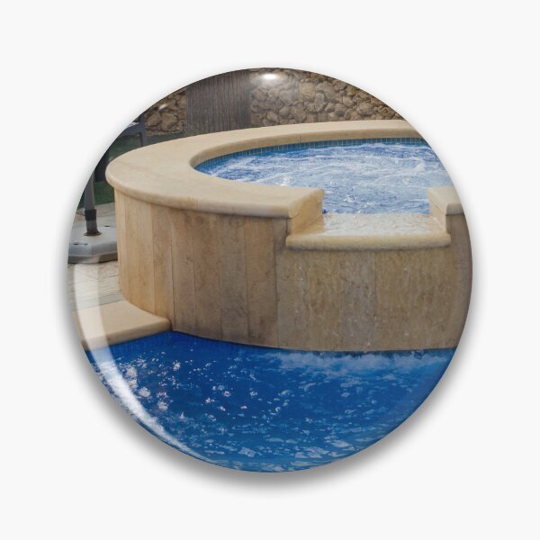 Item preview, Backyard Luxury Spa Pool With Stone Hot Tub Jacuzzi Overflow Waterfall and Blue Swimming Pool designed and sold by Nmallia.