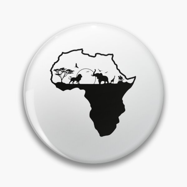 Item preview, Africa Map Black and White Safari Silhouette designed and sold by Macias123.