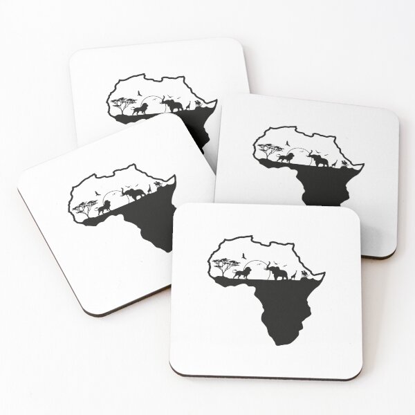 Item preview, Africa Map Black and White Safari Silhouette designed and sold by Macias123.