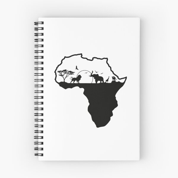 Item preview, Africa Map Black and White Safari Silhouette designed and sold by Macias123.