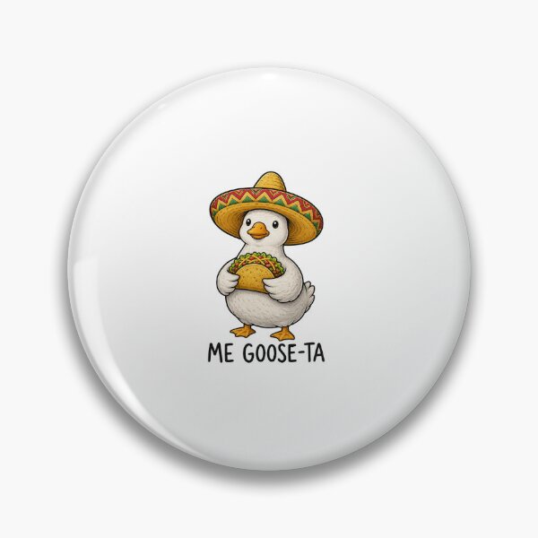 Item preview, Cute Goose Holding Taco Cartoon Fiesta Animal Humor Illustration designed and sold by MotivaChic.