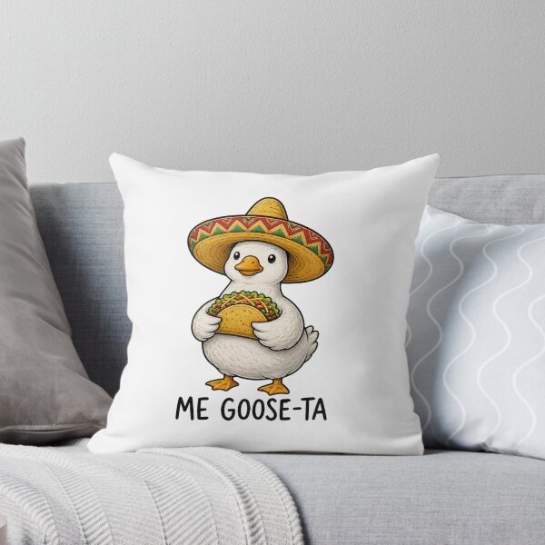 Item preview, Cute Goose Holding Taco Cartoon Fiesta Animal Humor Illustration designed and sold by MotivaChic.