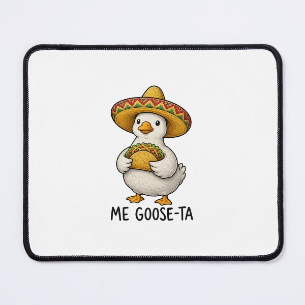Item preview, Cute Goose Holding Taco Cartoon Fiesta Animal Humor Illustration designed and sold by MotivaChic.