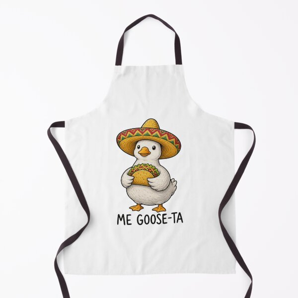 Item preview, Cute Goose Holding Taco Cartoon Fiesta Animal Humor Illustration designed and sold by MotivaChic.