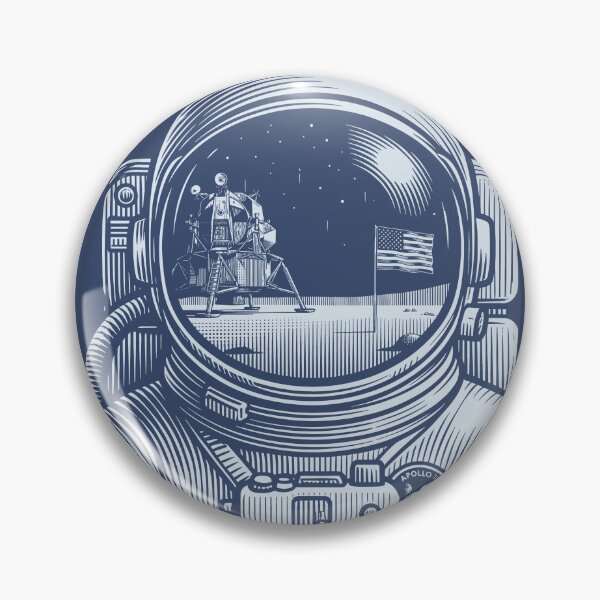 Item preview, Apollo 11 Astronaut Visor Reflection Vintage Space Badge designed and sold by KiwiRider.